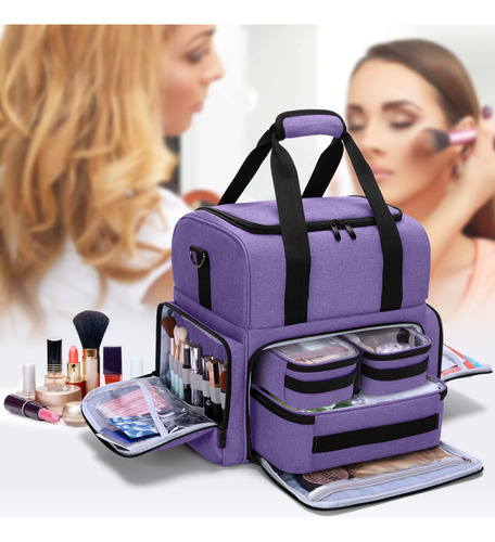 Bolsa De Maquillaje De Viaje Bafaso De 2 Capas Con 3 Bolsas