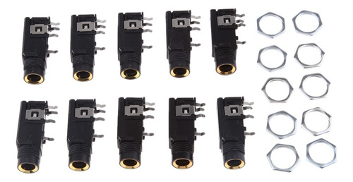 10 Conectores Hembra De Audio Hembra De 4 Pines, 1/4 Pulgada
