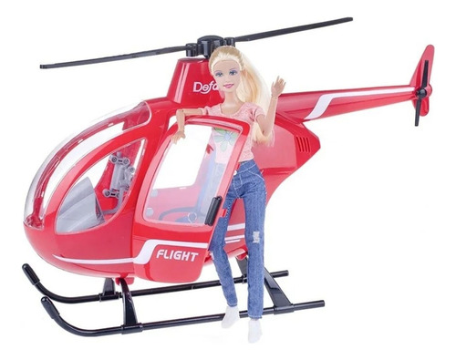 Juguete Helicoptero De Aventuras Con Muñeca Luz Sonido+pila