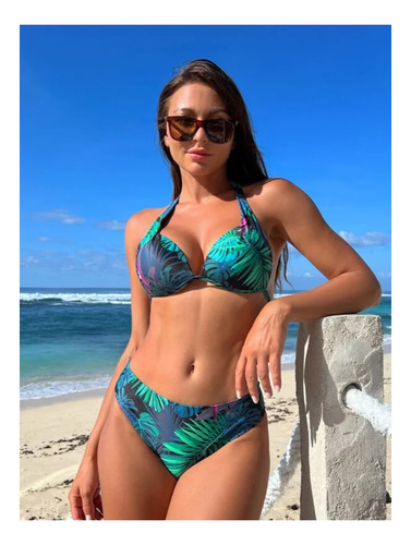 Traje De Baño Bikini | 9618 | Secado Rápido | Tropical Verde Tropical Xl
