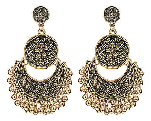 Aretes Colgantes De Brocado Etnico Mexicano Estilo Gitano Gr