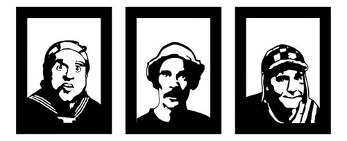 Cuadro Chavo Don Ramon Quico Negro 20x26cms Set 3 Unidades