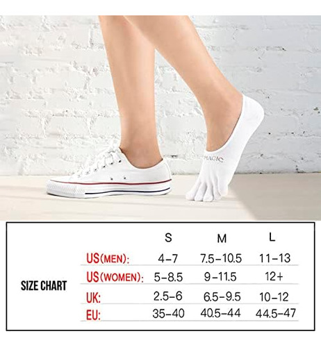 Aomagic Toe Socks No Show Mujer Hombre Liner Calcetines Invi