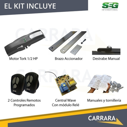 Imagen 5 de 9 de Kit Motor Seg Tork Portón Levadizo Automático Control Remoto