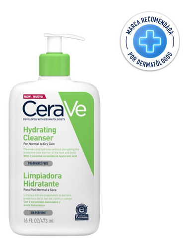 Limpiador Hidratante Cerave Piel Normal A Seca 473ml