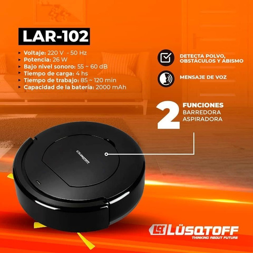 Aspiradora Robot Inteligente Barredora Lusqtoff Lar-102