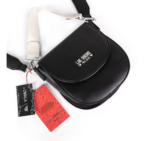Imagen 4 de 6 de Carteras Bandoleras Las Oreiro Mujer Cuero Sintetico Negras
