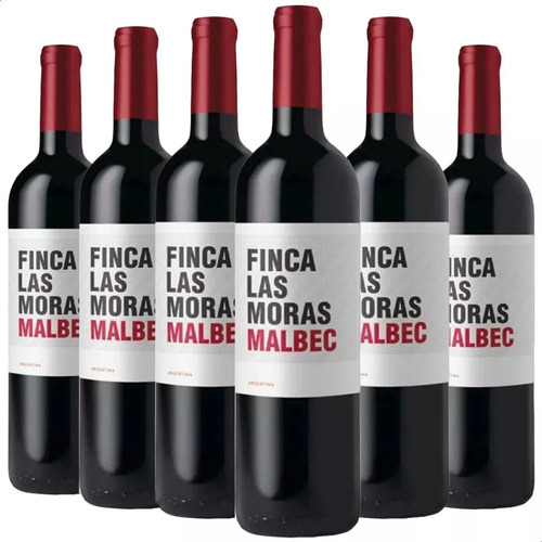 Vino Finca Las Moras Malbec 750ml Caja X6 Tinto 6 Botellas