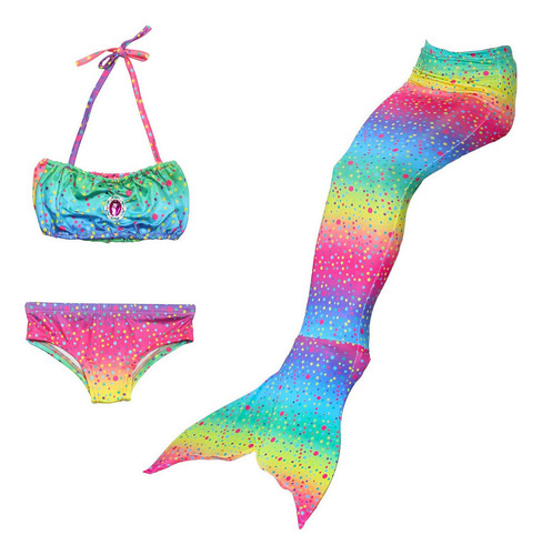 Wan Cola De Sirena Con Aleta + Bikini Infantil Y Regalos .
