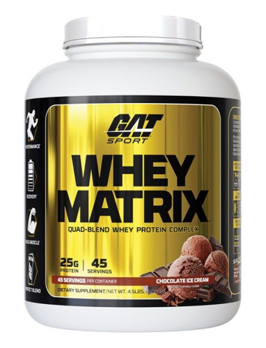 Proteina Gat Soprt Whey Matrix Protein 4.5 Lbs Todo Sabor