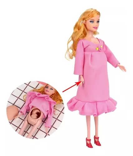 Boneca Barbie Grávida de Plástico Bolha sem O Bebê 29cm