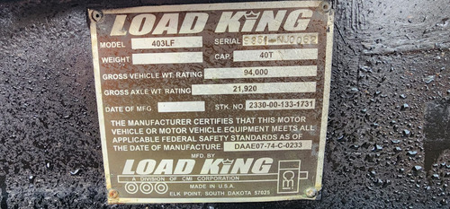 Lowboy Load King 403lf Año 2007