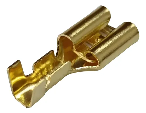 200 Terminales Tipo Faston 1/4 Hembra Cable Calibre 16-18 Dorado ...