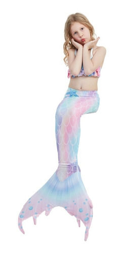 Imagen 7 de 8 de Colas De Traje De Baño De Sirena De 3 Piezas Para Nadar Para