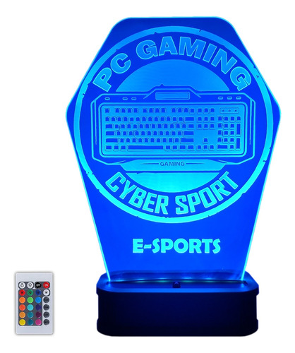 Velador Lampara Gamer Acrilico Pc Gaming 220v Rgb Multicolor