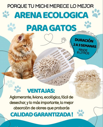 Pack 2 X Arena Sanitaria De Gato Ecológica, Aroma Durazno