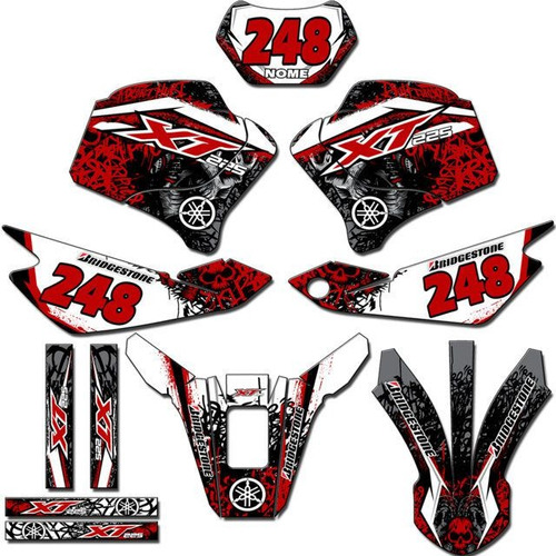 Kit Adesivos Trilha Gráficos Xt-225 Motocross 0.20mm Xt-20