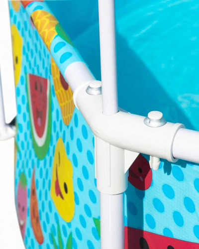 Piscina estructural redonda Bestway 56432 con capacidad de 1688 litros de 2.44m de diámetro multicolor