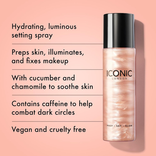 Iconic London Prep-set-glow Hidratante + Fijador + Spray Original