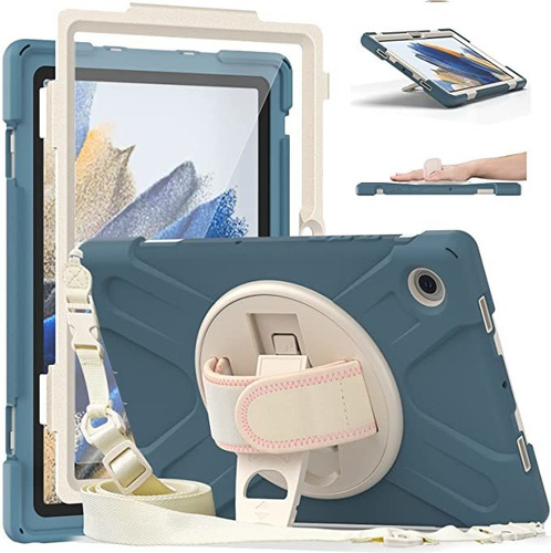 Funda C/protector De Pantalla Galaxy Tab A8 10.5 Case Blue