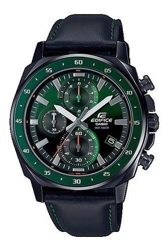 Reloj Hombre Casio Edifice Efv-600cl-3a Joyeria Esponda Color de la malla Negro Color del bisel Verde Color del fondo Verde
