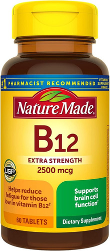 Vitamina B12 2500 Mcg Nature Made 60 Tabletas