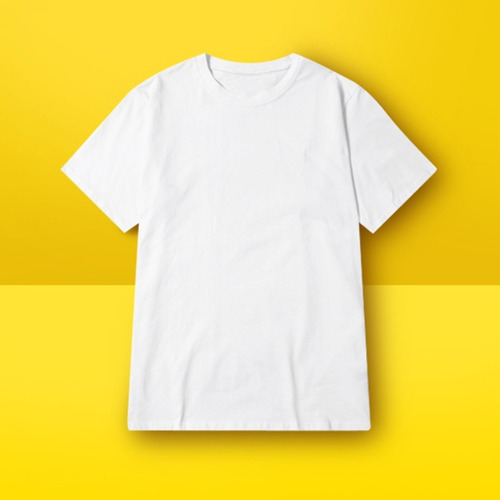 Camiseta Con Cuello Redondo, Ajustada, Algodón, Color Liso,