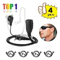Comprar Akgodofwar - 4 Pcs Auricular De Walkie Talkie, Auricular De Radio De Dos Vías Con Reducción De Ruido De 2 Pines K Head Con Micrófono Para Baofeng, Para Kenwood, Para Quansheng, Para Wouxun, Para Tyt