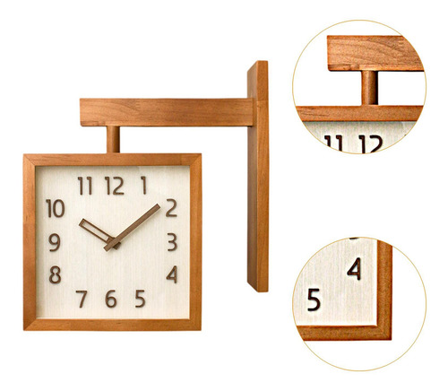 Reloj De Pared Decorativo Para El Hogar, Marrón Oscuro