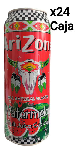 Bebida Arizona. Lata 650 Ml X24. Importada. Sabor Watermelon