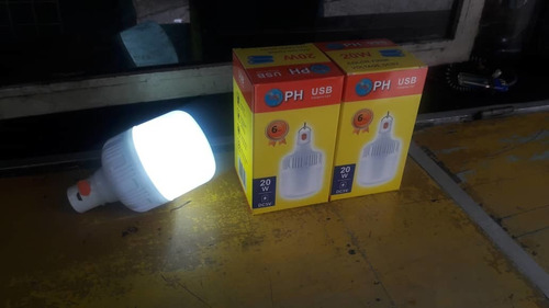 Imagen 7 de 10 de Bombillo Recargable Usb De 20watt