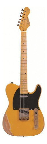 Guitarra Electrica Vintage V52 Icon Series D.butterscotch Color Distressed butterscotch Material del diapasón Arce Orientación de la mano Diestro