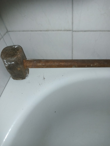 Maza Martillo Mango De Hierro Usado Antiguo (Usado)