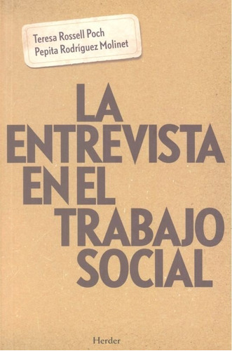 Entrevista En El Trabajo Social,la - Rosell Poch, Teresa