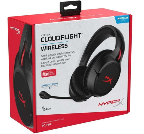 Imagen 3 de 7 de Diadema Gamer Hyperx Cloud Flight Usb Inalambrica Pc Ps4