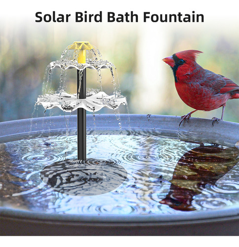 Bomba De Fuente Solar De 4 W Para Baño De Pájaros Con 9 Boqu