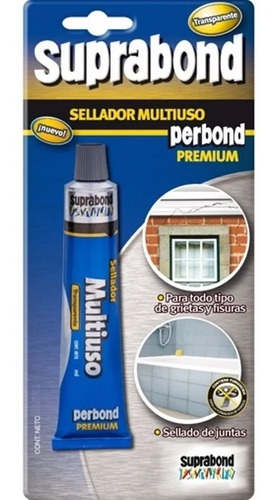 Imagen 2 de 6 de Sellador Adhesivo Pegamento Transparente Perbond Premium 125