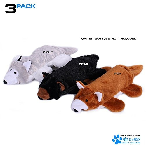 Max And Neo Fox Bear Y Wolf Bottle De Agua Dog Toys Dog Pack