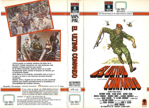 El Ultimo Comando Vhs Anthony Quinn Alain Delon George Segal