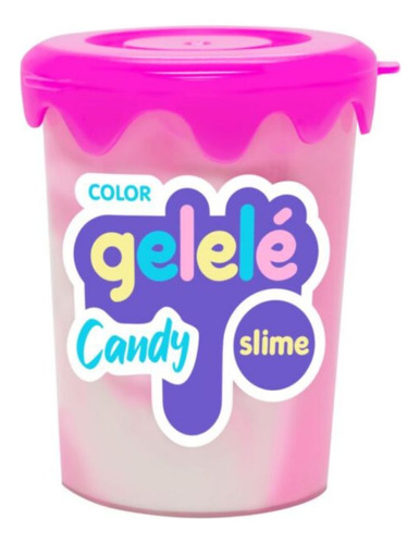 Slime Candy Color 180g Gelelé - Rosa E Branco