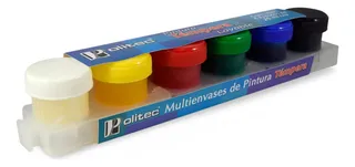 Juego De Pinturas Témpera Lavables Politec 6 Piezas / 25 Ml