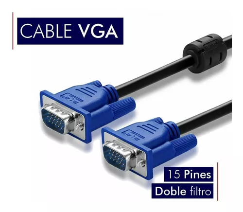 Cable Vga Vga Negro Filtro Azul 15 Metros Monitor