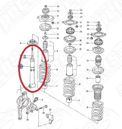 Audi 4.2 Quattro 1991-1994 Amortecedor Traseiro