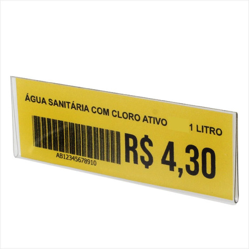 Precificador Porta Etiquetas Gondola Display 10x3,5cm 10und