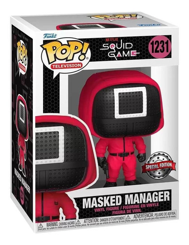 Boneco Funko Masked Manager 1231 Round 6 Squid Game Netflix