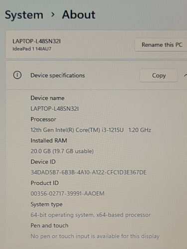 Lenovo - Portátil Empresarial De 14 Intel I3-1215u 6nucleos