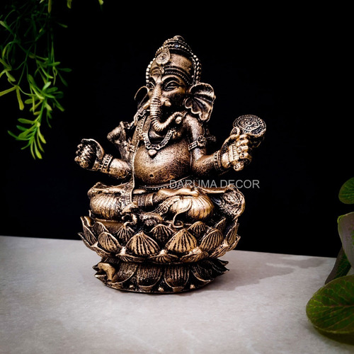 Imagem 4 de 5 de Ganesha Hindu Deus Da Sorte + 2 Incensários Flor De Lótus