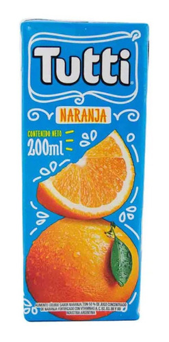 Jugo Tutti Naranja 200cc Pack Por 18 Unidades