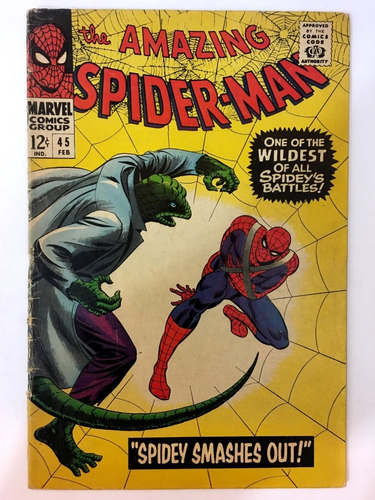 Amazing Spiderman #45 Marvel Comics 1967 Stan Lee Lizard