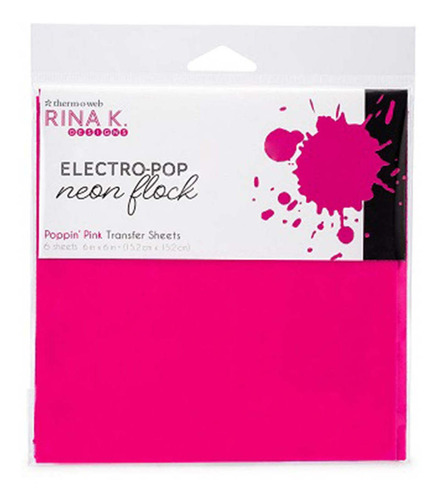 6 Hojas De Foil Flock Rina K 6 X 6 Pulgadas Color Fucsia